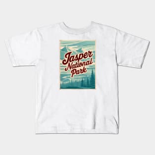 Retro Poster of Jasper National Park Kids T-Shirt